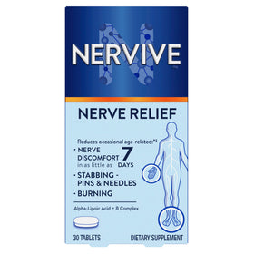 Nervive Nerve Relief 30 Tablets front view packaging