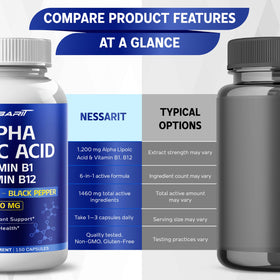 NESSARIT Alpha Lipoic Acid supplement with a measuring spoon