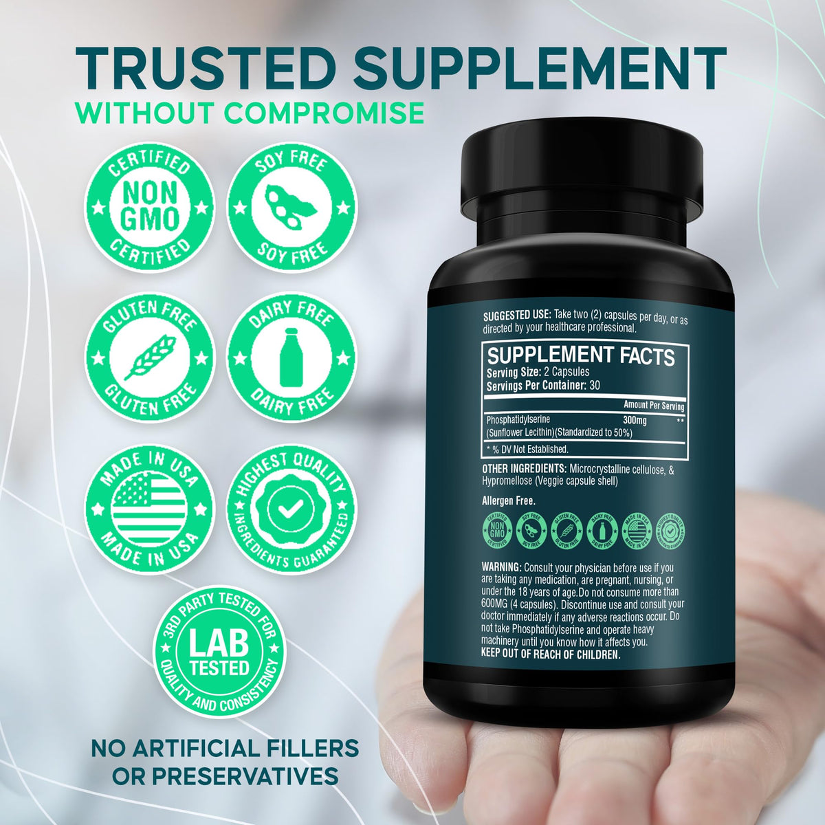 NeuroGuard Phosphatidylserine Supplement 300mg ingredient list