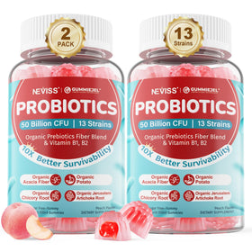 NEVISS Prebiotic Gummies 120 count bottle front view