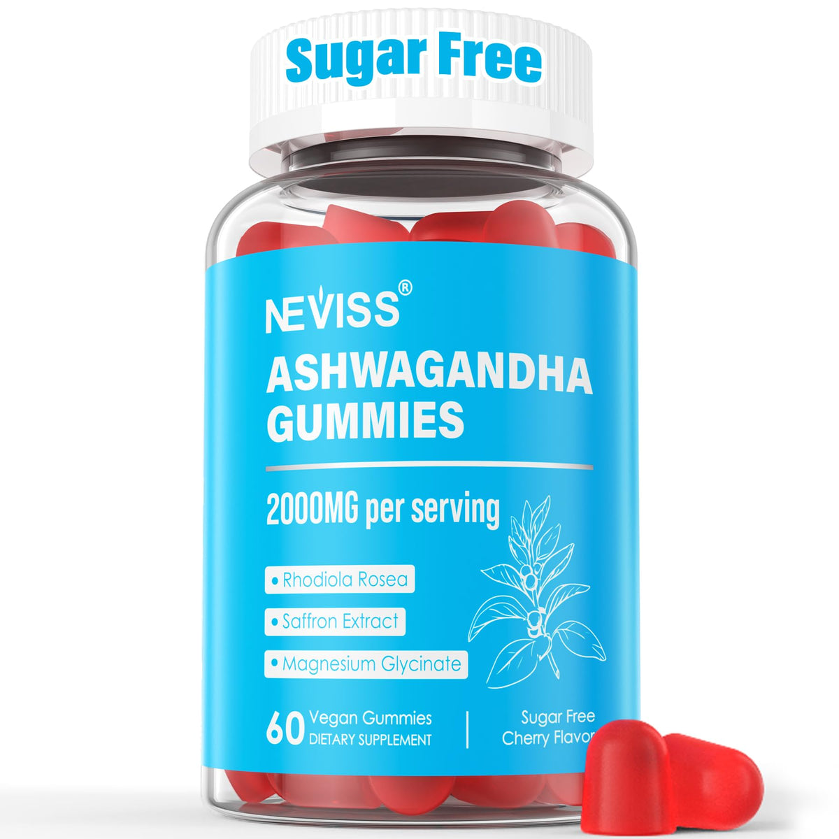 NEVISS Sugar Free Ashwagandha Gummies front view