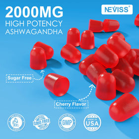 NEVISS Sugar Free Ashwagandha Gummies packaging details
