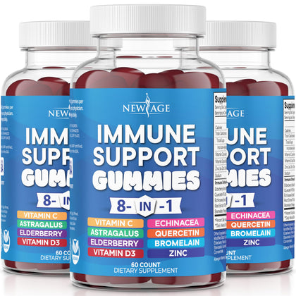 NEW AGE 8 in 1 daily wellness Support support Supplement gummies front view