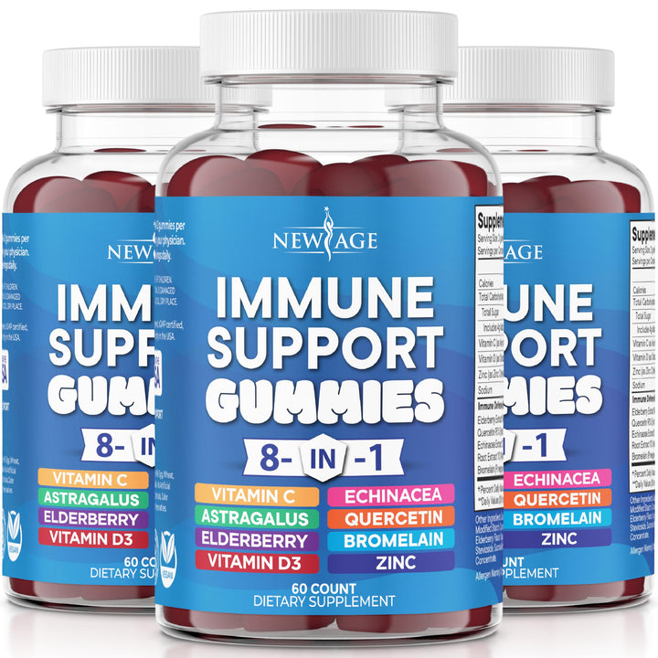 NEW AGE 8 in 1 daily wellness Support support Supplement gummies front view