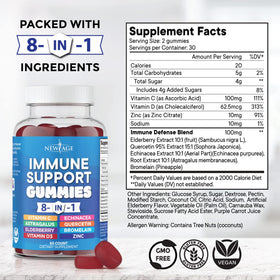 NEW AGE 8 in 1 daily wellness Support support Supplement packaging side view