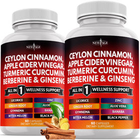 NEW AGE Ceylon Cinnamon Supplement 120 Count front view