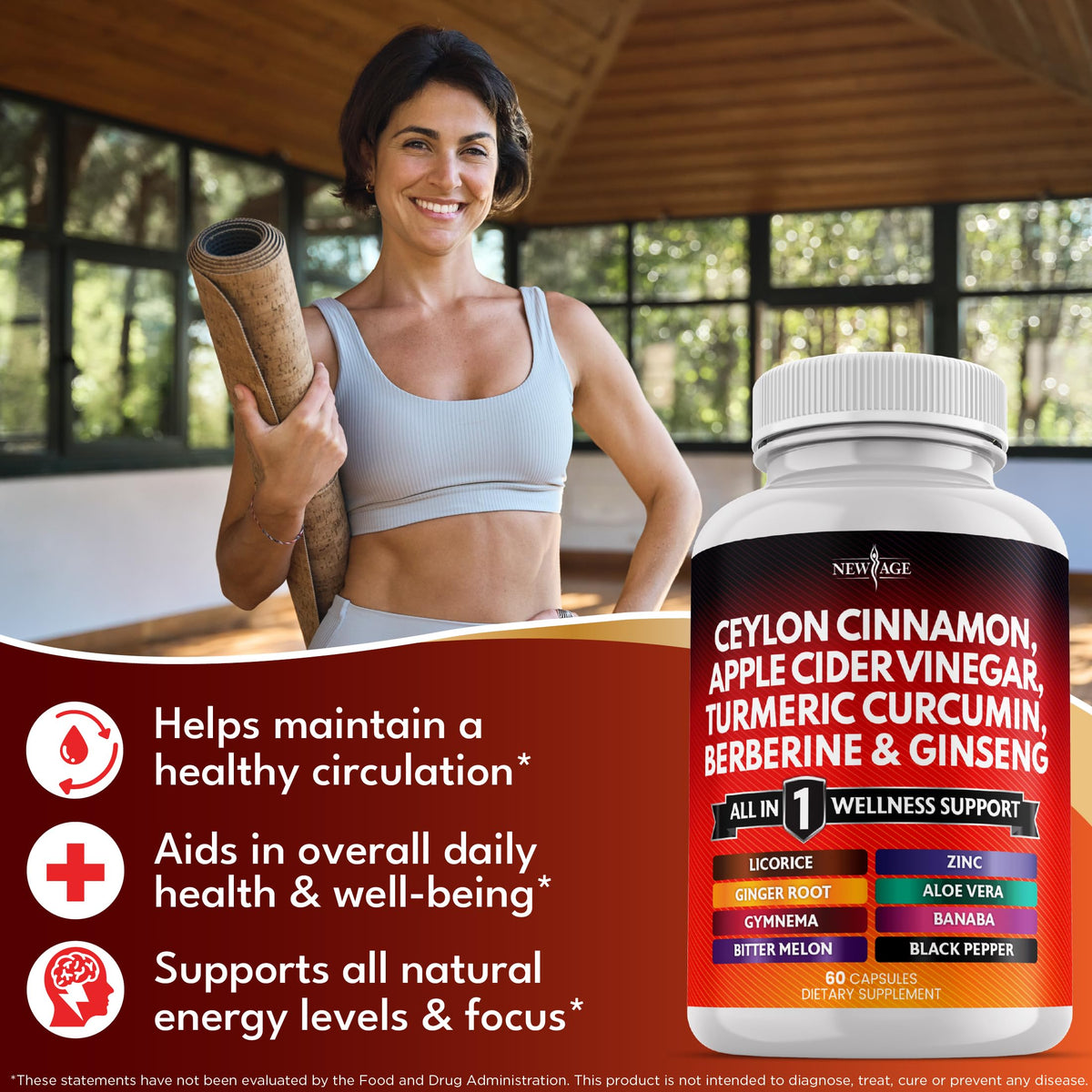 NEW AGE Ceylon Cinnamon Supplement capsules close-up