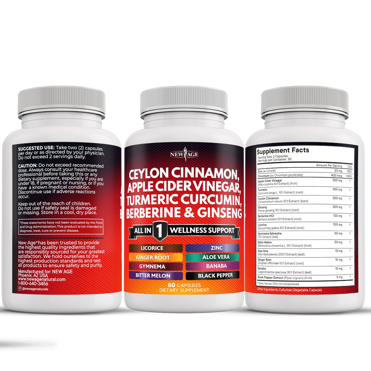 NEW AGE Ceylon Cinnamon Supplement ingredients overview