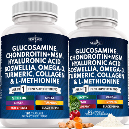 NEW AGE Glucosamine Chondroitin MSM Supplement 240 Count front view