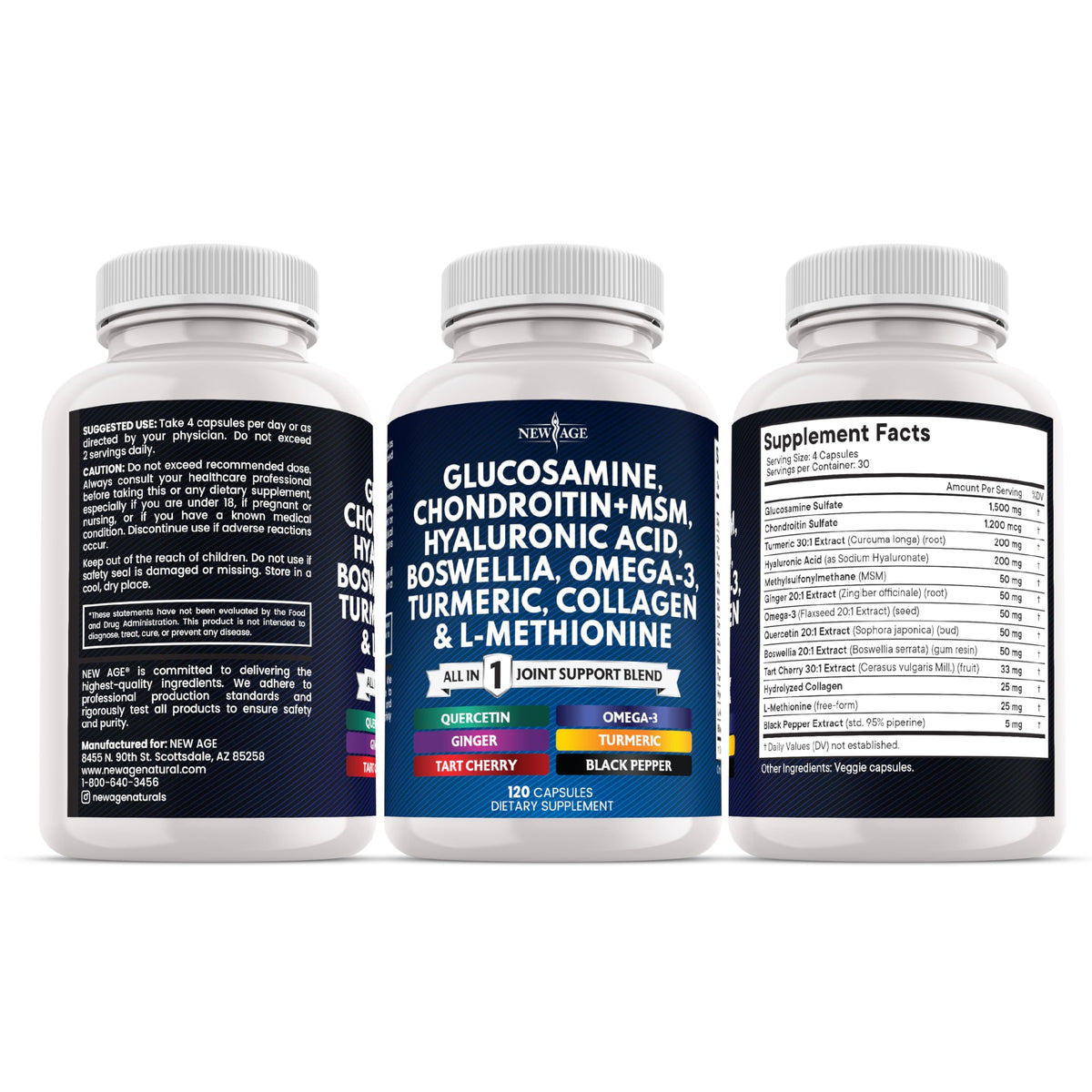 NEW AGE Joint Health Supplement bottle with a fresh green background