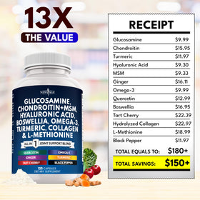 NEW AGE Joint Health Supplement bottle with a measuring spoon