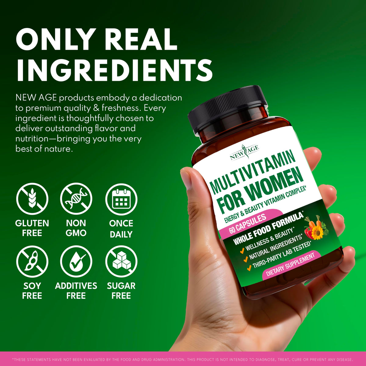 NEW AGE Multivitamin for Women with a measuring spoon