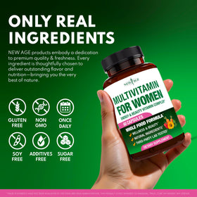 NEW AGE Multivitamin for Women with a measuring spoon