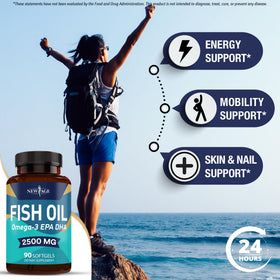 NEW AGE Omega 3 Fish Oil Supplement side view
