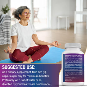 NEW AGE Saffron Supplements capsules on a wooden table