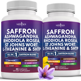 NEW AGE Saffron Supplements with Ashwagandha front view
