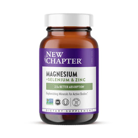 New Chapter Magnesium Glycinate Supplement 30 Tablets front view