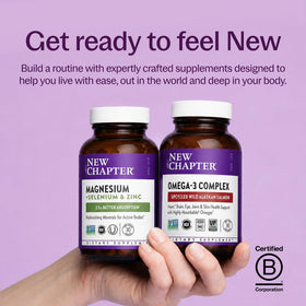 New Chapter Magnesium Glycinate Supplement with natural background