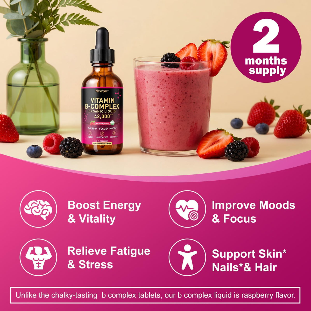 Newpie Vitamin B Complex Liquid Drops ingredients list on packaging