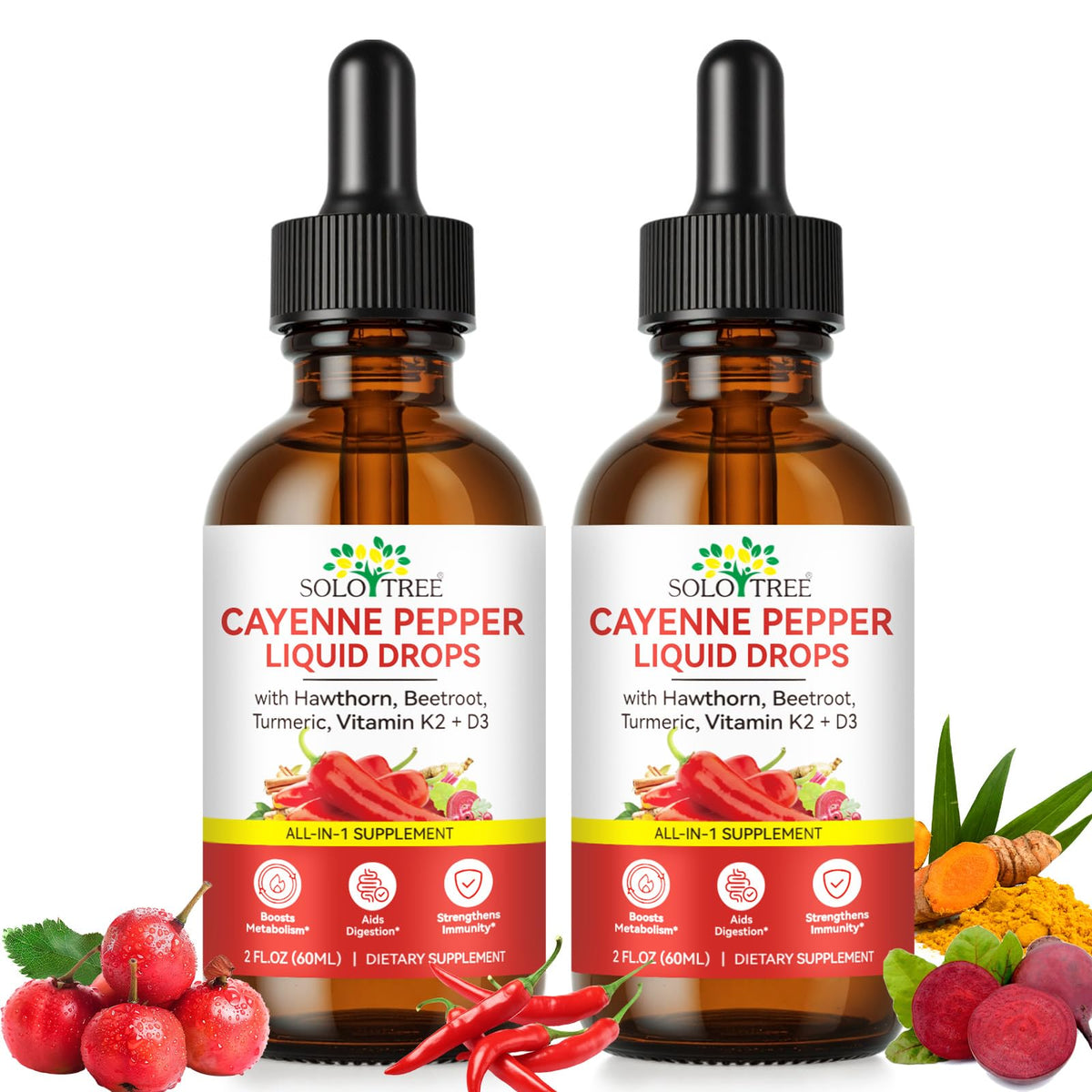 newseel Cayenne Pepper Drops 2 Fl Oz bottle front view