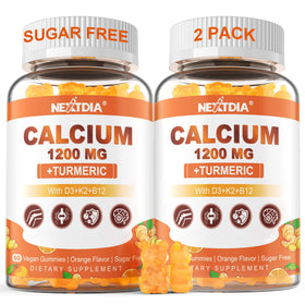 Nextdia Calcium Gummies 1200mg front view with orange flavour