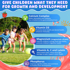 Nextdia Kids Calcium Gummies 3-in-1 gummies on a table