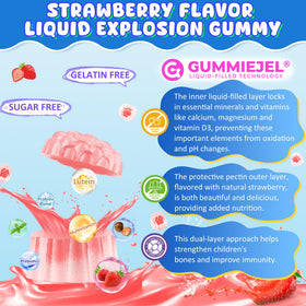 Nextdia Kids Calcium Gummies 3-in-1 packaging with ingredients list