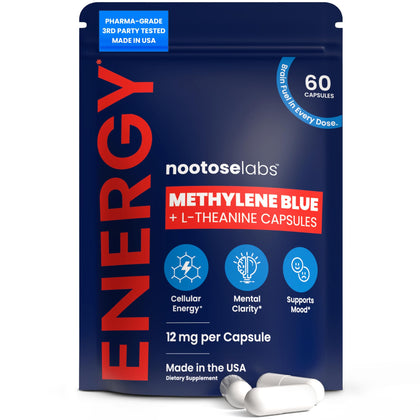Nootose Labs Methylene Blue Capsules front view with packaging