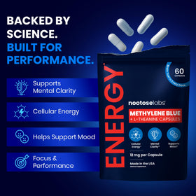 Nootose Labs Methylene Blue Capsules side view showing capsule details