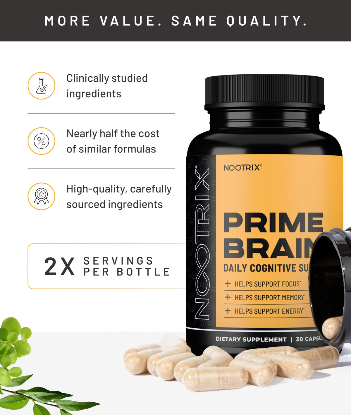 Nootrix Brain Nootropic Supplement with a glass of water
