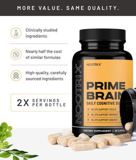 Nootrix Brain Nootropic Supplement with a glass of water
