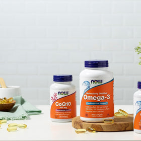 NOW Foods CoQ10 100 mg softgels in hand