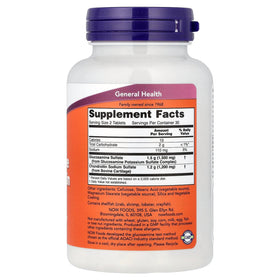 NOW Foods Extra Strength Glucosamine & Chondroitin 60 Tablets side view with label