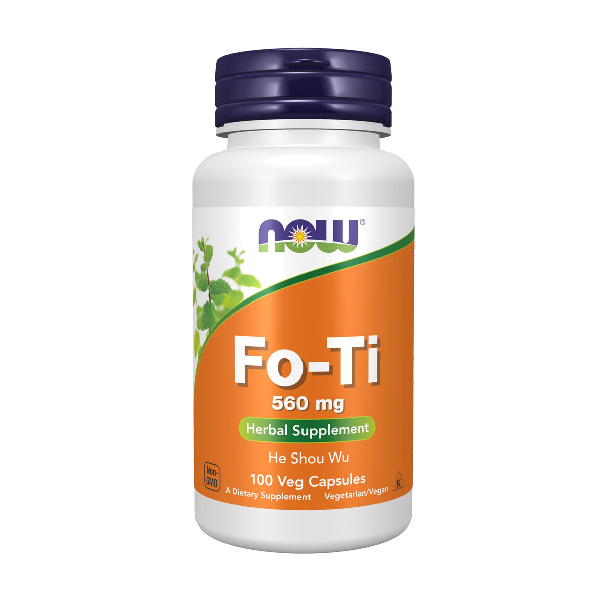 NOW Foods Fo-Ti 560 mg herbal supplement front view of bottle