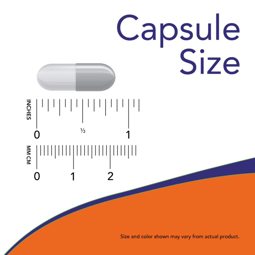 NOW Foods L-Glutamine 500mg capsules in a hand