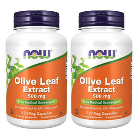 NOW Foods Olive Leaf Extract 500mg 120 Vcaps front view