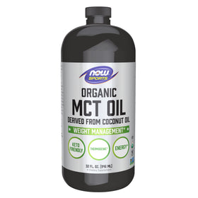 NOW Foods Organic MCT Oil 32 fl oz plastic bottle front view