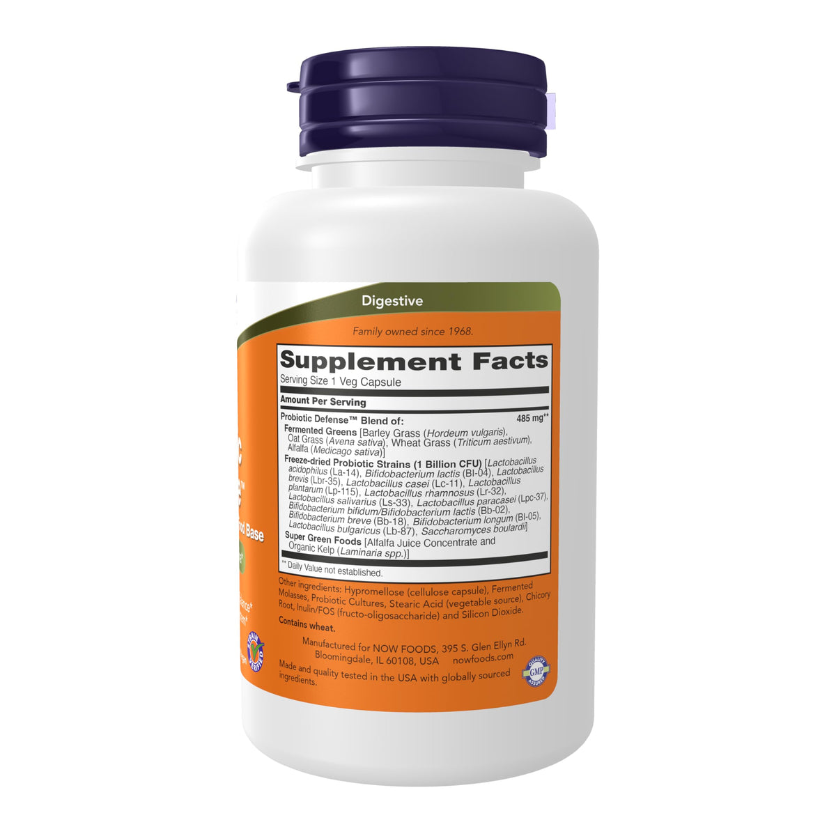 NOW Foods Probiotic Defense 90 Veg Capsules side view