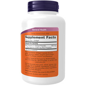 NOW Foods Propolis 2000 5:1 Extract softgels close-up