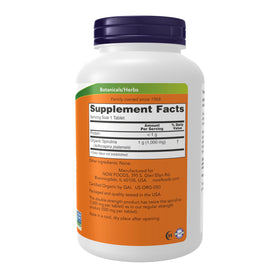 NOW Foods Spirulina Double Strength 1000 mg Organic Tablets side view