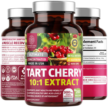 Number One Nutrition Tart Cherry Extract Capsules 3000 mg front view