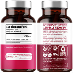 Number One Nutrition Tart Cherry Extract Capsules 3000 mg side view