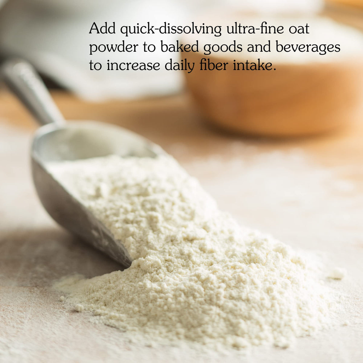 Nunaturals Oat Fiber Powder dissolving in smoothie