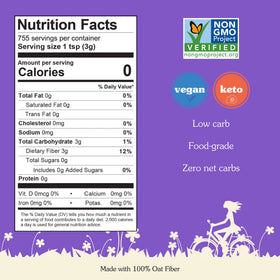 Nunaturals Oat Fiber Powder on a kitchen counter