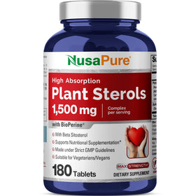 NusaPure Plant Sterols 1500mg vegan tablets front view