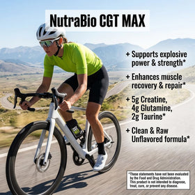 NutraBio CGT-MAX Powder with a shaker bottle