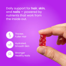NutraChamps Biotin Gummies 10,000mcg close-up of gummies