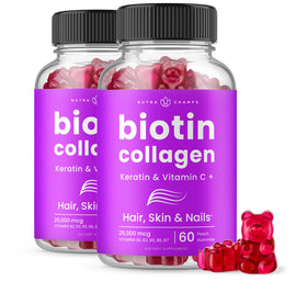 NutraChamps Biotin Gummies 10,000mcg front view