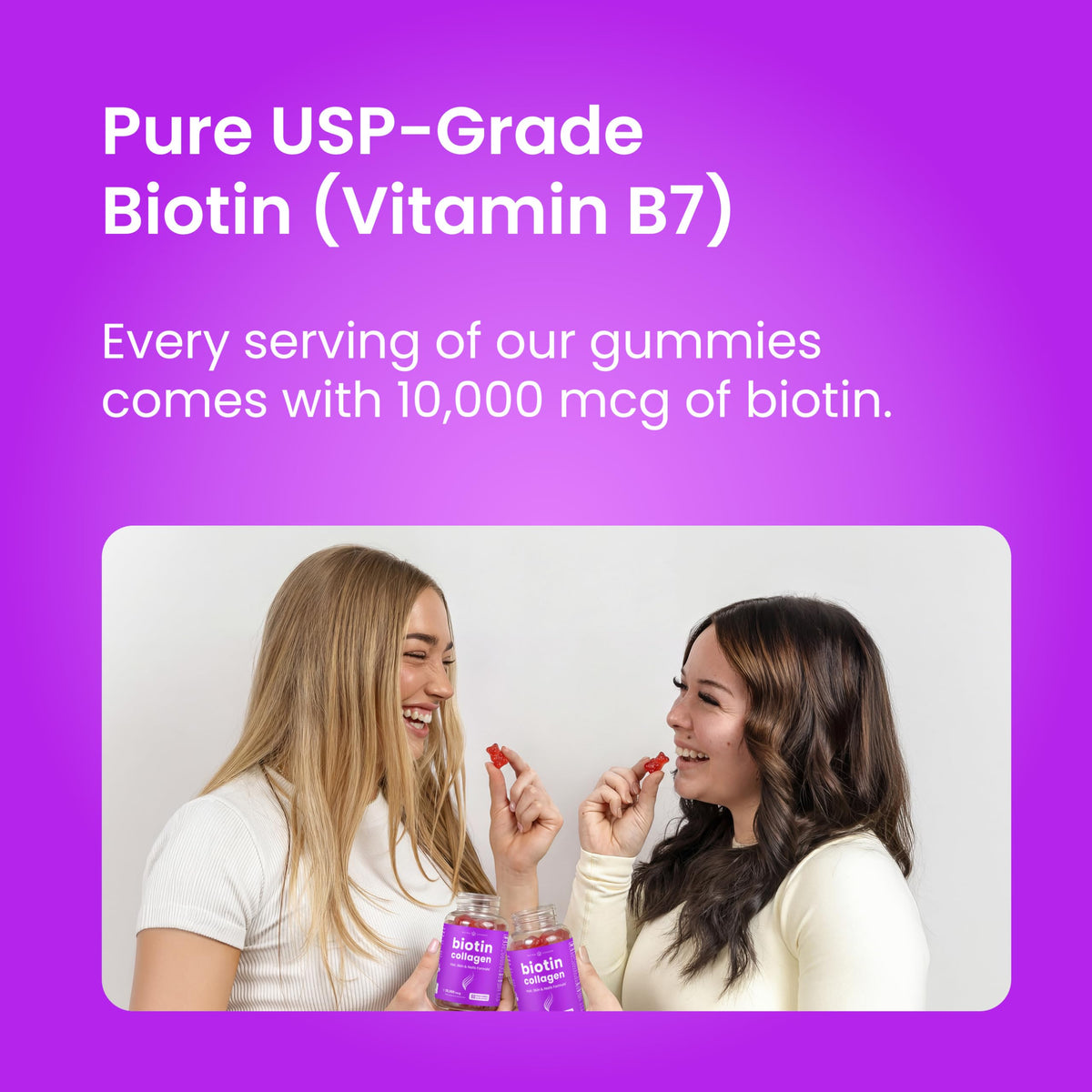 NutraChamps Biotin Gummies 10,000mcg with ingredients