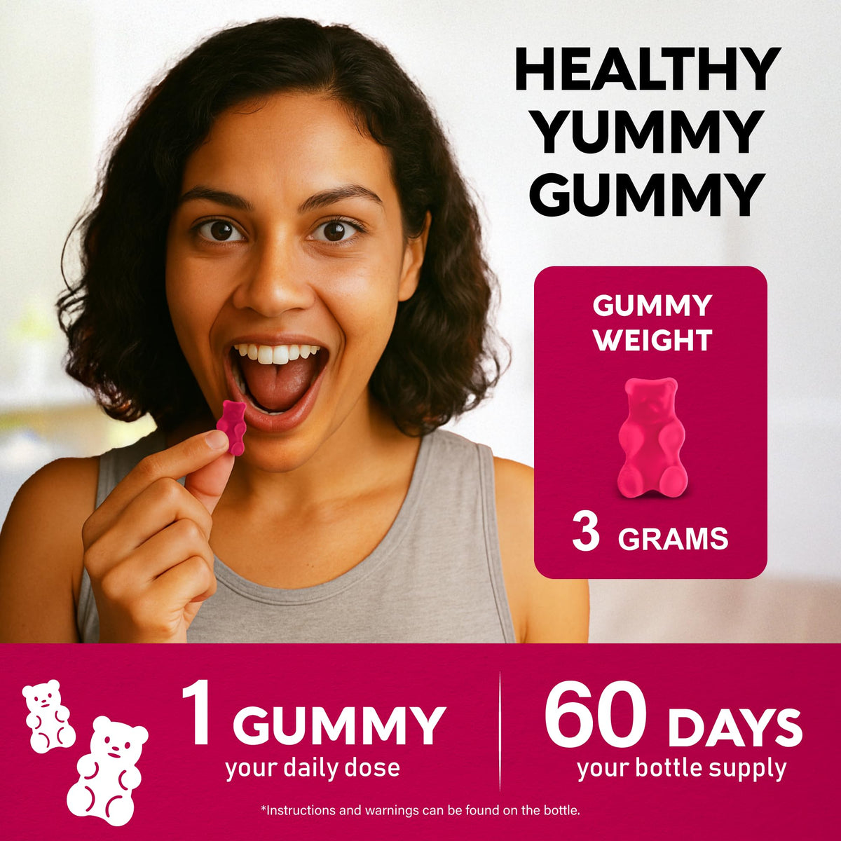 NUTRAHARMONY Vitamin B-Complex Gummies showing serving size